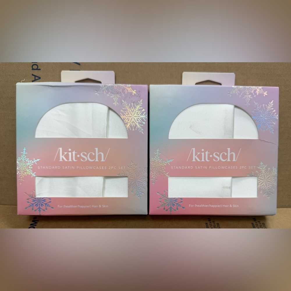 LOT OF 2 Kitsch Beauty SATIN PILLOWCASE SET OF 2, Queen/Standard Size